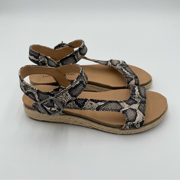 Lucky Brand Gabrien Snakeskin Print Espadrille Strappy Summer Sandals Size 7.5 - Picture 7 of 8